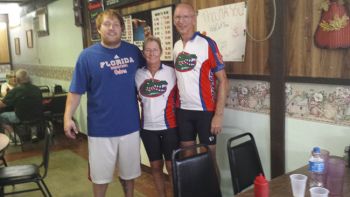 Three Gators in the Wildcat Inn Cafe: Jerico Shape, Jan and Carl Brush.