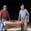 Ed Staudenmier and Dick Kafka of the Charles Mix County Museum in Wagner recently obtained a kayak made by a Fort Randall dam builder of scrap canvas and lumber found at the dam site.
