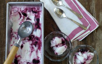 Fresh, juicy cherries add a pop of tartness to creamy frozen yogurt. Photo by Fran Hill.