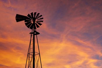 High clouds just after sunset provided a very colorful background to this tall prairie windmill near Buffalo Trading Post in northwestern Minnehaha County on Jan. 26.