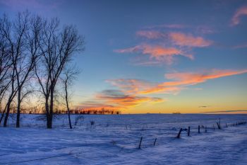 January sunset west of Sioux Falls.