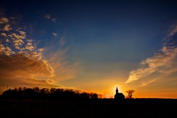 Sunset at Sigel Church just a few miles east of Martinus Lutheran Church.