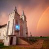 Faith United Lutheran Church and a rainbow.