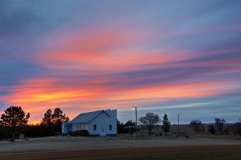 Sunset over Immanuel Lutheran, Zeona.