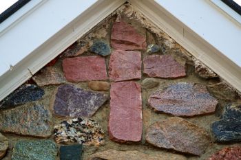 The cross was made with stones brought from Norway.