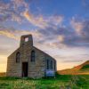 Chapel of the Holy Spirit. The bluff from which its stones were quarried stands to the right.