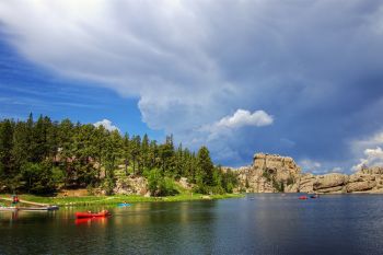 Afternoon thunder cloud over Sylvan Lake.