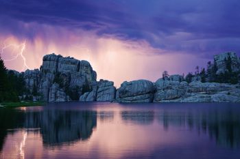 Evening storm approaching Sylvan Lake.