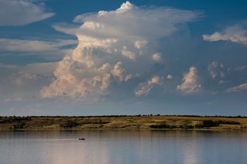 Storm clouds piling up above Lake Oahe north of Pierre.
