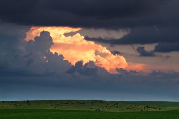 Evening storm clouds building in Walworth County.