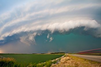 An approaching storm over Highway 212 in Codington County.