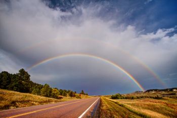 This rainbow came after a particularly windy rainstorm in Harding County.