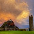 Storm clouds over a barn and silo east of Dell Rapids.