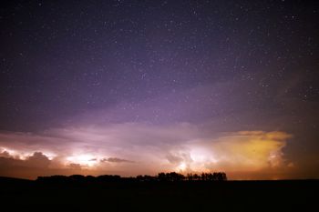 Distant lighting as seen around midnight in rural Day County.