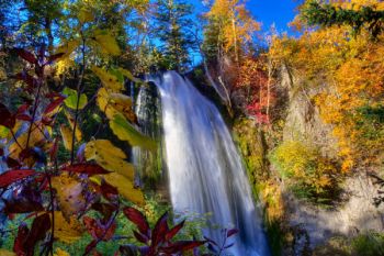 Morning light on Spearfish Falls.