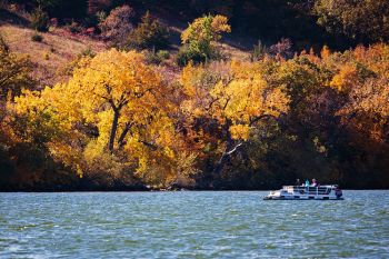 Big Stone Lake autumn color from Hartford Beach State Park.