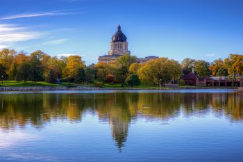 State Capitol reflection.