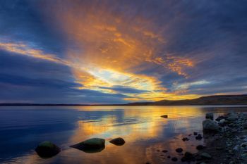 Sunset from edge of Lake Oahe.