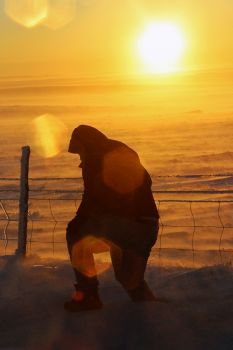 Yours truly negotiating high snow, photographed by a laughing Barb Begeman.