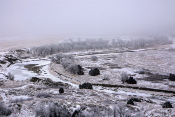 Moreau River breaks in Ziebach County on Christmas Day.