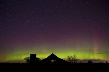 A weak storm produced these faint lights in the early hours of November 11, 2013 in rural McCook County.