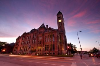 The Old Courthouse Museum in downtown Sioux Falls is made of Sioux quartzite.