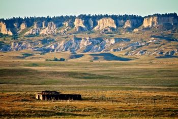The west side of Slim Buttes bathed in the light of the evening sun. Click to enlarge photos.