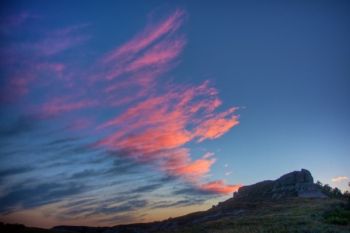 The last light of the day near the JB pass road.