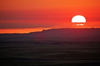 Sunrise over the Slim Buttes from the Jumpoff.