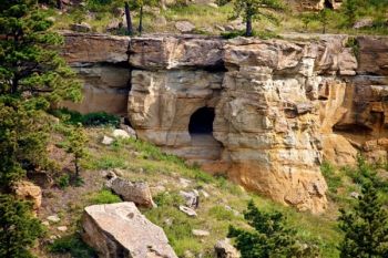 A small cave formation near Picnic Springs in the Cave Hills.