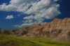 Cumulus clouds over the Badlands.