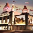 An artist s drawing of the  new  Corn Palace, with the lighted domes.