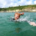 Dave Cornthwaite practices for his Missouri River swim with a dip off the coast of Cornwall. See more photos on his  Facebook page.