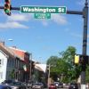 The street sign reads  Gettysburg SD, 1,410 Miles.  The two towns are closer by heart than by highway.