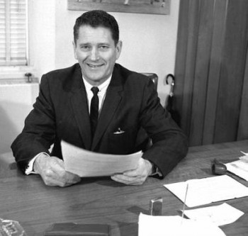 Joe Foss in his days as commissioner of the American Football League. Photo courtesy of Arlington Cemetery.