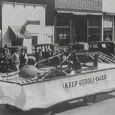  Keep Geddes Caged  was the theme of this float, filmed by Lawrence Cool of Platte.