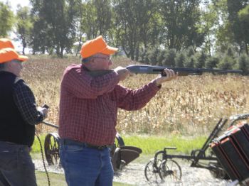 One hunter practices at the skeet range.