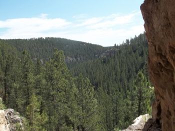 View of the canyon out the back of the cave.