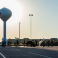 The Lennox High School marching band and color guard practice before school.