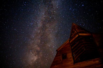 A flashlight was used to bring a little light to the barn.