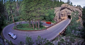 One of Iron Mountain Road's distinctive pigtail bridges. Photo by <a href='http://www.dakotagraph.com' target='_blank'>Chad Coppess</a>. Click to enlarge photos.