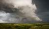 This thunderstorm produced rotation and a lowering cloud as it crossed the Jim River in Hutchinson County.