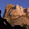 A summer sunrise gives a nice color to the mountain, but the shadows can hide Roosevelt s face.