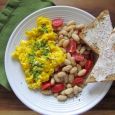 Dream of that new front porch over a breakfast of scrambled eggs with pesto and white beans.