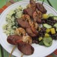 The Andouille sausage for these sausage and shrimp skewers can be hard to find on the prairie, but local meat lockers may have a good substitute. Photo by Fran Hill.