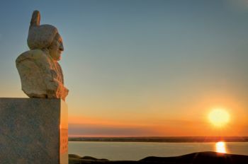 Sitting Bull's grave overlooks the Missouri River near Mobridge. Photo by Chad Coppess/S.D. Tourism