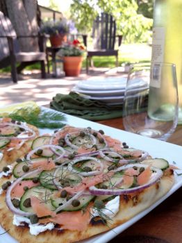 Smoked Salmon Pizza is light and easy to prepare.