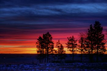 Pre-sunrise colors on the edge of Firesteel, South Dakota.