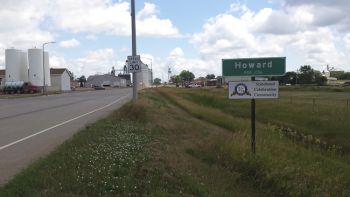 Howard's sign looks pretty welcoming after a 59-mile bike ride.