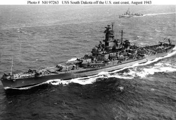 The World War II version of the USS South Dakota was active from 1942 to 1947.